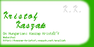 kristof kaszap business card